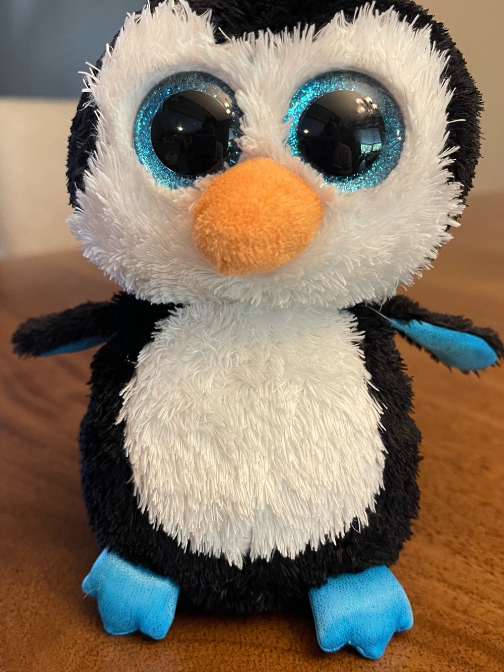 Ty Plush Penguin Stuffed Animal - Black, White, Blue, Orange